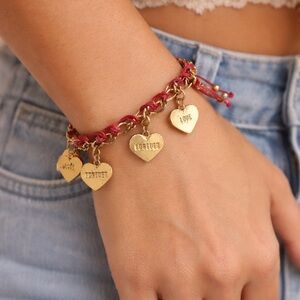 Red & Pink Heart Charm Bracelet